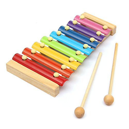 Preisvergleich Produktbild DK.VAN Holz Musikinstrument 8-Töne Hand Xylophon Kinder Spielzeug