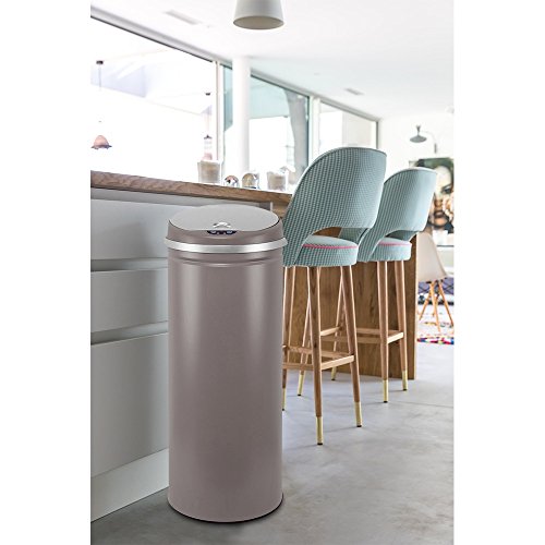 Kitchen Move Automatischer Abfalleimer mit Sensor, Edelstahl, 42 Liter, Durchmesser , mit Deckel, taupe,67,5 x 30cm - 3
