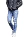 Produktbild Denim Cargohose Jeanshose Herren Jeans Slim Fit Stretch Denim Hose Fitnesshose Trainingshose Jogger Stretch Fitness Hose Sweat-Shorts kurze Hose Jogginghose Slim Fit Used Design Model Laufhose Pants Chinohose Sweatpant Männer Loose Hose Fitness Hose Freizeithose Regular fit Stoffhose Denim Jeans Stretch Used Look Skinny Jeans Pant LMMVP (XXL, Hellblau)