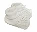 Cute White Knitted Crochet Booties With Bow Detailing - One Size