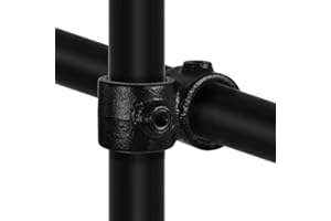 VILO VISIONS Rohrverbinder Temperguss SCHWARZ Gerüstrohr Kupplungen T-Clamps® - TÜV geprüf (Kreuzstück Vorgesetzt 90° (161), 26,9 mm (¾"))