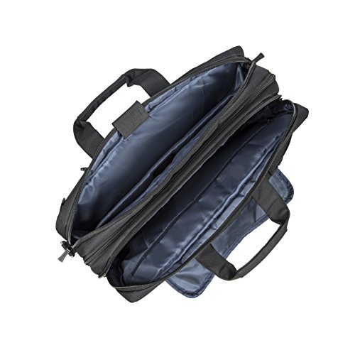 RIVACASE Tasche für Laptops bis 16“ – 2in1 Werwandelbare Notebooktasche/Rucksack mit Trolley Befestigung – Schwarz - 8