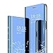 Produktbild DAYNEW Für Huawei Y6 (2019) Hülle Handytasche,Standing Etui Slim Fit Mirror Make-Up Clear View Booklet Case Cover Etui für Huawei Y6 (2019)-Blau