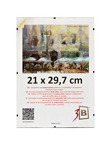 3B Conjunto de 5 Piezas Clip Frames - 21x29,7 cm (A4) (ca. 8x12) Vidrio de Plástico