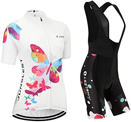 (3D pad)(Type:Set(Black Bib) size:L) breathable perspiration Cycling Women Sleeve Jerseys Jersey Fashion performance Short vest windbreaker