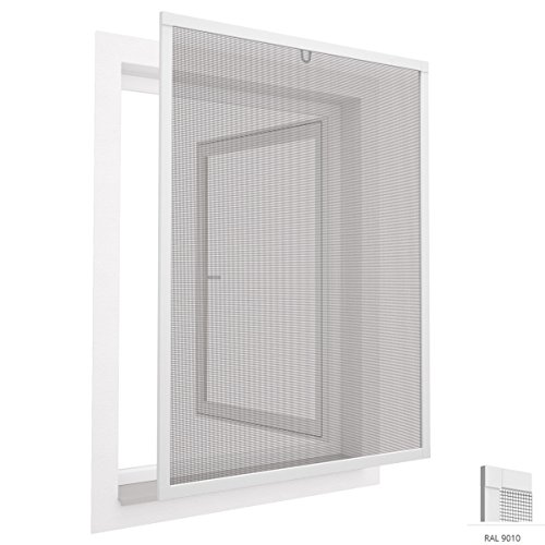 proheim Insektenschutz-Fenster Comfort 120 x 150 cm in Weiß Fliegengitter mit Alu-Rahmen sind kürzbar Fliegenschutz Spannrahmen ohne Bohren & Schrauben mit Dichtungsbürste - 2