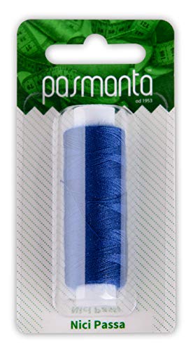 Strong Polyester Pro Sewing Thread, Many Colours Finest Spools, Universal All Purpose Hand and Machine Sewing, 200m - 220yd Coil Reel, by Pasmanta Made in Europe Since 1953 (5626 - Navy Blue)