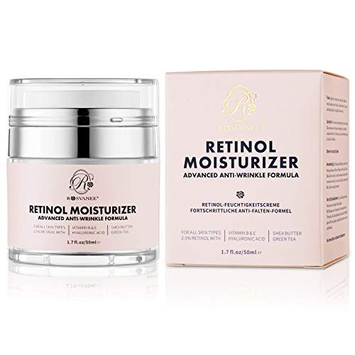 ROSVANEE Retinol Moisturizer Anti Aging Cream for Face, Neck and Eye with 2.5% Retinol, Hyaluronic Acid and Vitamins E & B5, Anti Wrinkle Deep Hydration Cream for Men & Women