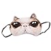 Produktbild Lumanuby 1x Schlafmaske Damen Lichtdicht Flanell Schlafbrille von 3D Drucken Kazte Augenbinde für Reisen/Nickerchen/Nacht Braun Farbe, Schlafbrille Serie Size ca. 18 * 7.0cm
