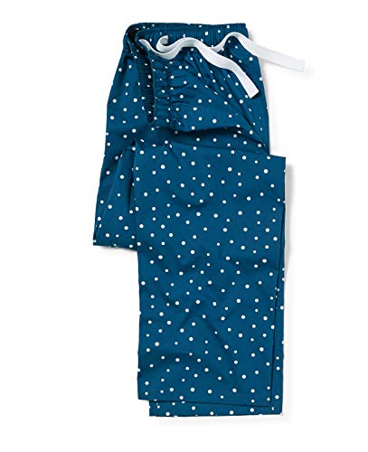 Savile Row Company Mens Navy White Spot Print Poplin Lounge