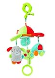 Spielspaß und gute Laune unterwegs: Dank der praktischen Klemme kann das kuschelweiche Musik-Mobile an Babyschale, Kinderwagen, Laufgitter oder Bettchen befestigt werden