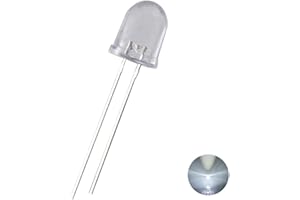 VRABOCRY 50 pz 10mm Bianco LED Diodo Luci (Trasparente Lente Rotonda DC 3V 20mA) Illuminazione Lampadina Lampade Componenti Elettronica Indicatore Diodi Emissione Luce