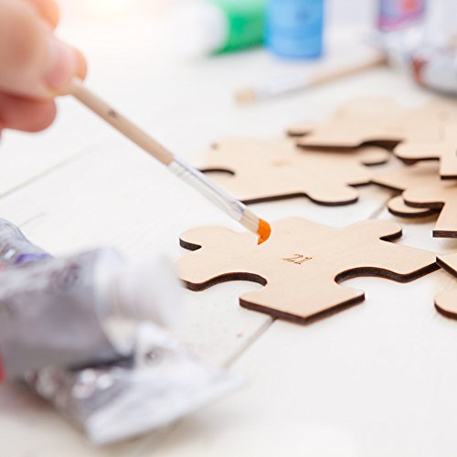 Hochzeit Puzzle zum Bemalen im Bilderrahmen aus Echtholz – Puzzle zum Aufhängen mit 48 Teilen – Originelles Hochzeitsgeschenk- Kreative Idee für ein Gästebuch – 65 cm x 50 cm x 2 cm - 4