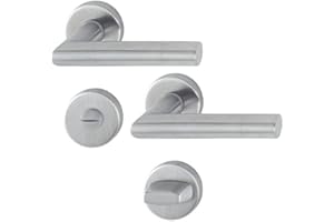 Hoppe E1400Z/42KV/42KVS Amsterdam Poignée de porte de salle de bain/WC en acier inoxydable