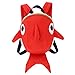 Produktbild CLOOM Kindergartenrucksack Baby Kinder Anti-Verloren Rucksack Rucksäcke für Babys Baby Backpack Kindergartentasche Schultasche Wickelrucksack für Babys Kleine Kinder Hai Tier Rucksack (Rot)