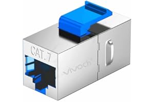 VIVOCH 2 Pcs Cat7 Keystone Coupler, Cat7 Keystone Jack Inline Coupler Sheilded RJ45 8P8C Cat7/Cat7A up to 10Gbps for Ethernet LAN Cable Extender Adapter