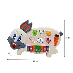 Kids Wonders Cow Musical Piano Keyboard with 3 Modes Animal Sounds, Flashing Lights & Wonderful Music Toy Game for Kids Children Multicolor