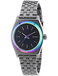 Nixon Small Time Teller Gunmetal Multi - Reloj de cuarzo para mujer, correa de acero inoxidable color gris