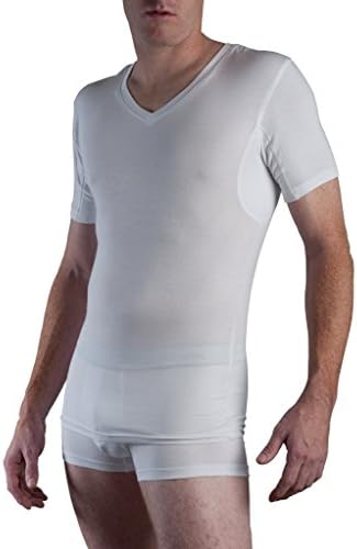 Sweat Proof Undershirt Mens V Neck (Medium)