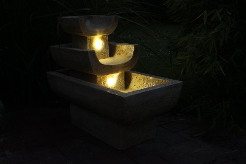 Springbrunnen „Mediterran“, SB212 Gartenbrunnen Zimmerbrunnen mit 2x LED Beleuchtung - 5