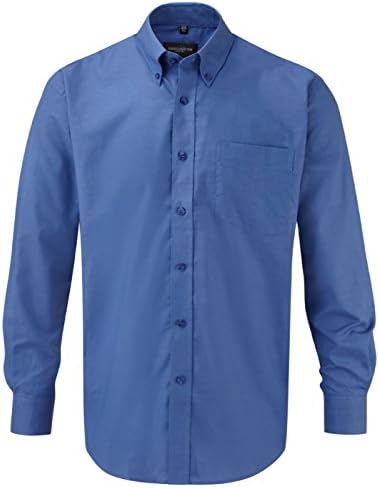 Russell''s mens L/Slv Oxf Shirt in Aztec Blue Neck Size 19.5