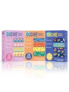 Aya Papaya Ouchie Non-Toxic Printed Triple Combo (60 Pack) - Lavender, Orange, Space Blue