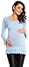 Zeta Ville Women's Maternity Stretch Warm Knit Bodycon Tunic Bolero Neck - 402c (Light Blue, UK 8/10)