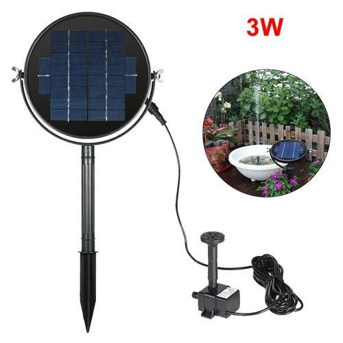 Preisvergleich Produktbild Famed 3W solarbrunnen für den Garten, Solarwasserpumpe Solarbrunnen Solarbetriebener Wasserpumpen-Solarbrunnen-Kit für Vogelbad, Garten, Kleiner Teich mit eingebauter Backup-Batterie