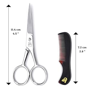 Beard & Moustache Scissors With Comb For Precise Facial Hair Trimming - Sharpness and Stainless Steel Give These… - Image 2