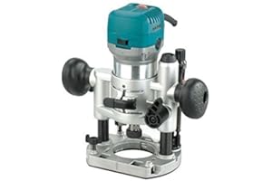 KATSU TOOLS KATSU Electric Hand Wood Trimmer Laminator Router Joiners Tool Set 110V 710W with 3 Bases (Trimmer, Plunge, and Tilt) + 2 Chucks Collets 1/4" and 3/8"