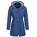 Produktbild Cramberdy Damen Winter Warm Mantel, Freizeitjacke Mantel Outwear, Frauen Wasserdicht Mit Kapuze Mittlere Länge Mantel Windjacke, Outdoor Trenchcoat, Kapuzen-Jacke Outwear, Button Langen Jacke
