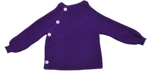 Reiff Relax 10180 - Kinitted Sweater Plain (Schluttli) Cotton (organic) eggplant, Size:98/104 (2-3 years)