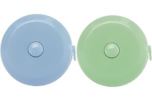 2 Pezzi Metro Sarta, Suiyeejan Metro Misure Corpo, 2M/79 Pollici Metro da Sarta Morbido, Retrattile Metri a Nastro, Per Misurare Braccia, Cosce, Vita, Petto, Cucire Misura, Verde Blu