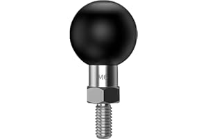 Sptchapn 1 inch Ball Mount with Threaded Bolt M6x1mm Compatible with RAM Mounts B Size Double Socket Arm（M6-1pc
