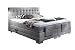 Produktbild Boxspringbett elektrisch verstellbar BELCADA Quadrat Heftung Kopfteil in 30 Stoffe oder T-Leder 5 Breiten erhältich in H2, H3, oder in H2 u. H3,Top Qualität, 5 Sterne Feeling, Breite:180 x 200 cm;Stoff - Leder Auswahl:Fein Super Gelb 3271