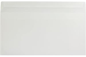 ‎BLANKE BRIEFHÜLLEN 500 Stück, Transparente Briefumschläge, DIN Lang, Haftklebung mit Abziehstreifen, Gerade Klappe, Offset, Ohne Fenster, Weiß (Transparent-Weiß), Blanke Briefhüllen