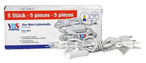 5er-Set Mini Lichterketten 10er mit Schalter, von VBS