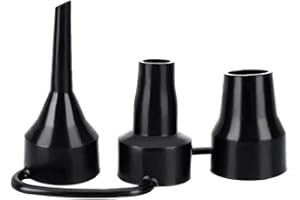 JIZIAN Black Air Pump Replacement Nozzles, Plastic Pump Nozzles, 3 Sizes Inflatable Pump Nozzles Head, Air Pump Inflator Adaptor Accessory for Partial Air Bed, Air Mattress Accessories