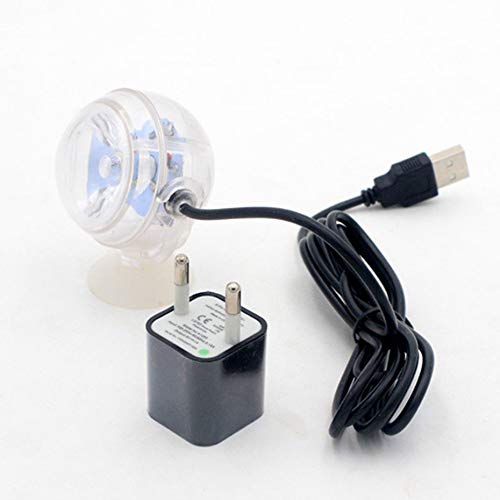 Panamami Petite Taille Aquarium Étanche LED Spotlight Submersible Light Convexe Lens Ventouse Fish Tank Lumière Décorative - Coloré