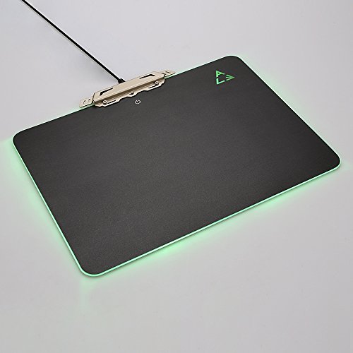 LED Beleuchtung Hard Gaming Maus Pad, RGB Colorful Computer Notebook Mac Mäuse Matte – Schwarz - 8