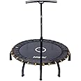 Jumprfit 45" Fitness Trampoline with Handle Rebounder with Adjustable Foam Handle Great for Body Fitness Exercise Training Indoor/Garden/Workout Max Load 120kg.