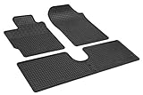 Auto-Fußmatten passgenau 100% geruchloser Gummi, beständig gegen niedrige und hohe Temperaturen, hohe Abriebfestigkeit, diese maßgeschneiderten Matten passen genau auf den Boden des Autos in Frage, wetterfest, rutschfest, Rand circa 1 cm Höhe, pflegeleicht, verstärkt im Gebiet der Pedale, schwarz
