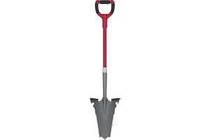 EASYmaxx Spadsåg med rotsåg | Spad- & rotsåg grå röd – kraftsparande och ergonomiskt formad