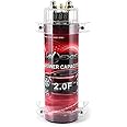 Car Audio Capacitor up to 2000 Watts,2.0 Power Capacitor Wide Application 2000W Red LED Transparent Mounting Brackets for Subwoofer Amplifier