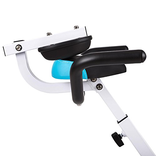 Klarfit Azura Ergometer Heimtrainer für Ausdauertraining, Fitnessfahrrad ( bis 100 kg belastbar, 8-stufiger Widerstand, Trainingscomputer, Pulsmesser) weiß-blau - 7