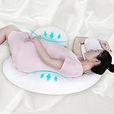 LANGRIA Schwangerschaftskissen Lagerungskissen Ergonomisch Konturierte Seitenschläferkissen mit Verstellbaren Halbmond-Stützkissen (37,4 B x 24,8-29,5 Dx 6,3 H Zoll) Weiß - 4
