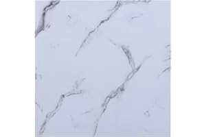 HOOZ Glass Top 80 x 80 cm in Marble Look, Protective Plate with 6 mm Tempered Safety Glass, Table Top as Desk, Coffee Table, Dining Table, Glass Top as Table Marble Top (Marble-Look White)