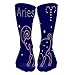 Produktbild No Soy Como Tu Hohe Socken Outdoor Sports Men Women High Socks Stocking Zodiac Sign Aries Starry Sky Hand Drawn Stylized Stars Over Blue Background Zodiac Sign Aries Tile Length 19.7"(50cm)