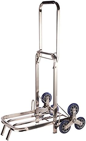 ZGL Trolley Luggage Cart Stainless Steel Wear-resistant Rubber Wheel Portable Shopping Cart Collapsible Trolley Climbing Stairs Trolley Hand Car