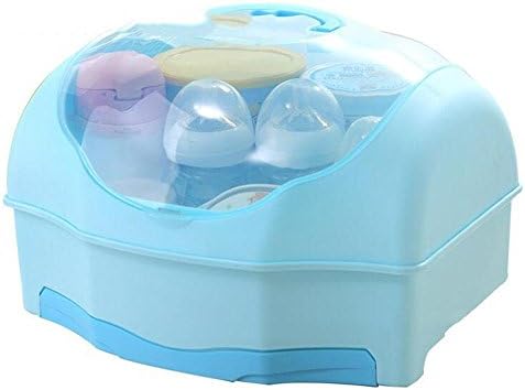 LINAG Baby Milk Bottle Storage Box Drying Rack Tray Cleaning Organiser Feeding Convenience Accessories Bottle Finishing Container Tableware Milk Powder Convenience Anti-dust Cover , blue